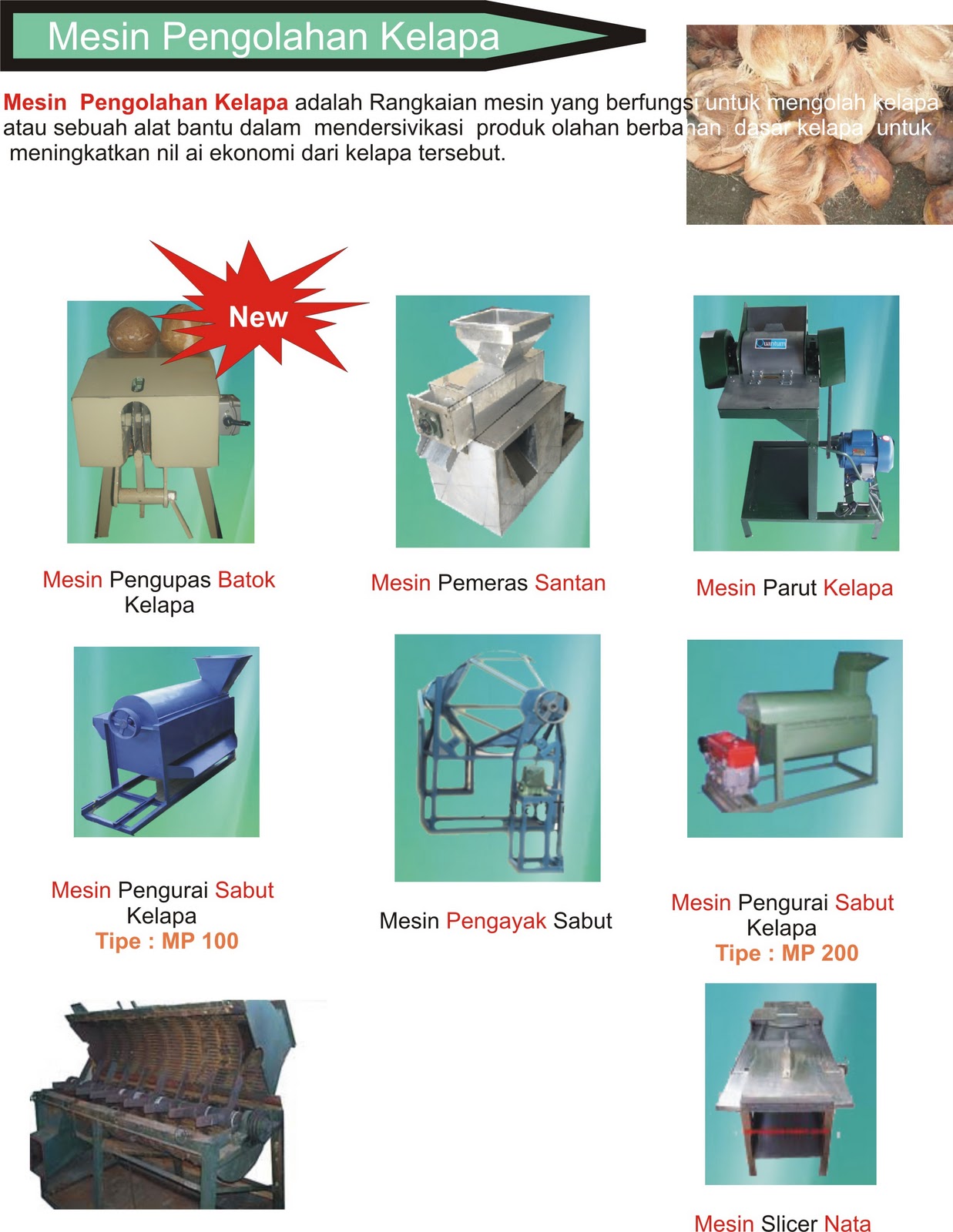 Produsen/Distributor/Jual Mesin Pengolahan Kelapa (WA 085730453518)