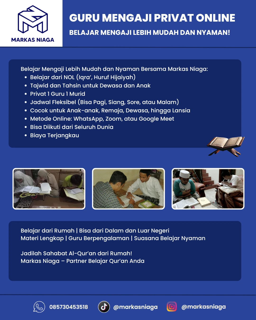 Layanan Belajar Ngaji Online Terbaik – Fleksibel, Privat, dan Terjangkau dari MarkasNiaga.com