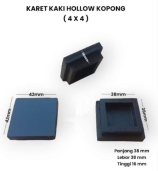 Produsen & Supplier Karet Kaki Hollow Kopong 4x4 cm – Pelindung Furniture & Baja Ringan