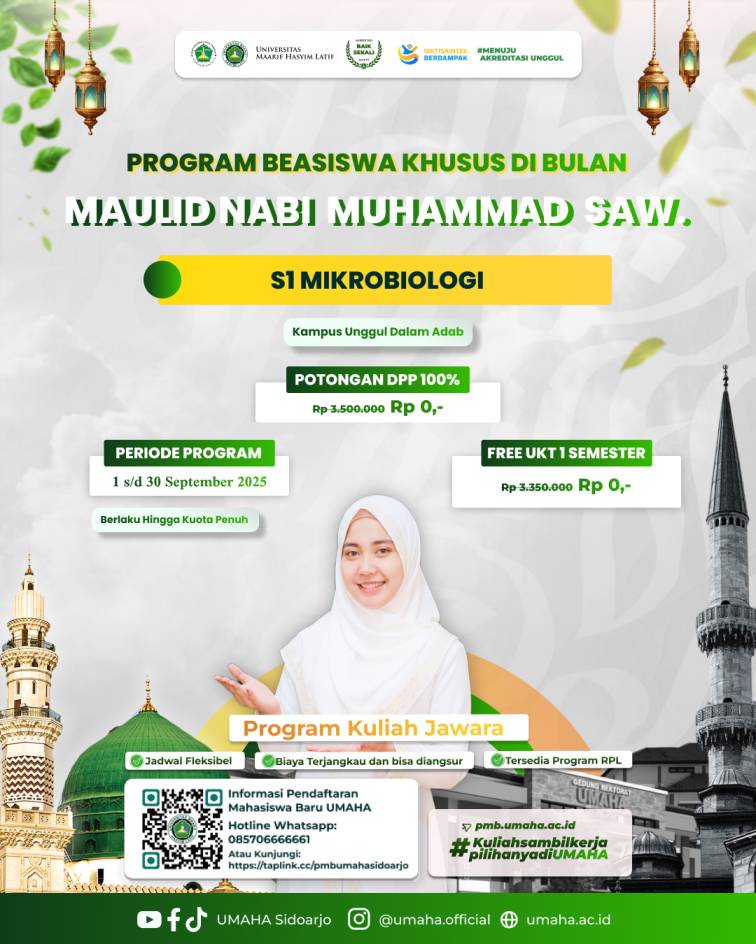 Beasiswa S1 Mikrobiologi UMAHA di Bulan Maulid Nabi Muhammad SAW