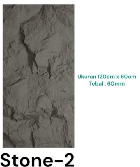 Produsen/Distributor/Supplier/Penyedia/Jual PU STONE 3D Nomer 2 Ukuran Tinggi 120cm x Lebar 60cm x Tebal 6cm @495000/pcs