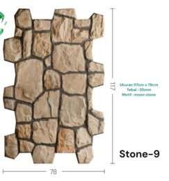 Produsen/Distributor/Supplier/Penyedia/Jual PU STONE 3D – Nomer 9 Ukuran Tinggi 117cm x Lebar 78cm x Tebal 3cm (Motif Moon Stone) @ Harga per Pcs