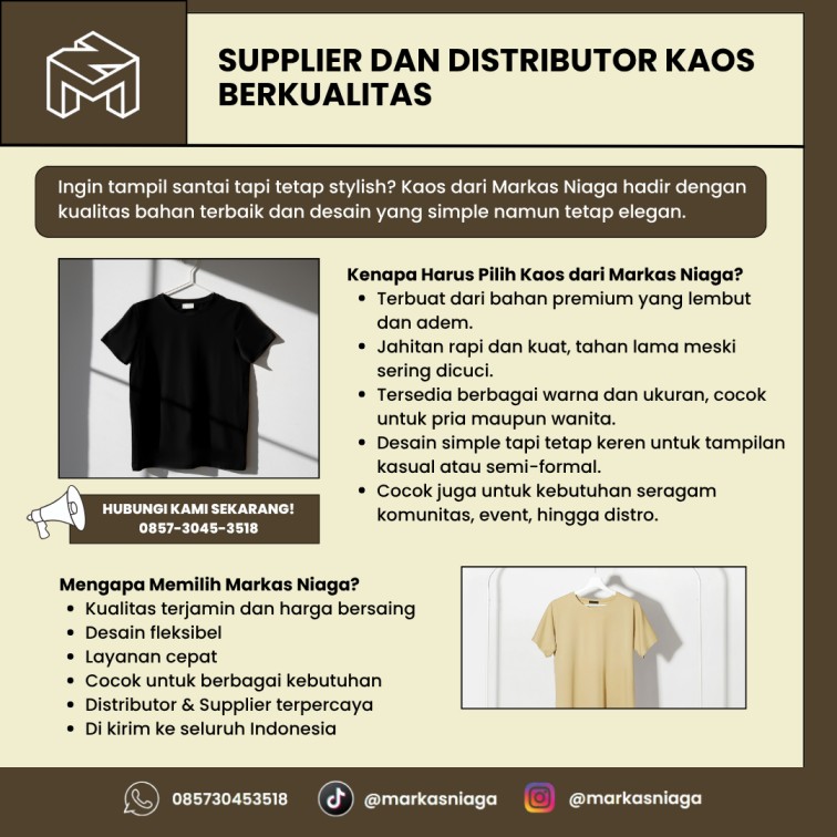 Supplier dan Distributor Kaos Berkualitas – Markas Niaga