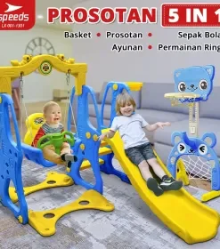 Produsen/Distributor/Supplier/Penyedia/Jual SPEEDS Perosotan Ayunan Set Karakter Mainan Seluncuran Anak Prosotan 3 In 1 Playground 001-1301