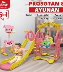 Produsen/Distributor/Supplier/Penyedia/Jual SPEEDS Perosotan Ayunan Set Mainan Anak Prosotan Karakter Seluncuran Anak 3 In 1 Playground LX001-1305