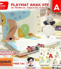 Produsen/Distributor/Supplier/Penyedia/Jual SPEEDS Karpet Lipat Playmat Bayi Karpet 85x180cm 9mm 027-25 – Karpet Lucu, Aman, dan Nyaman untuk Anak