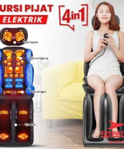Produsen/Distributor/Supplier/Penyedia/Jual SPEEDS Kursi Pijat Elektrik 4 In 1 Portable Massager Alat Pijat Praktis Terapi Refleksi Kesehatan Massage Body 070-6