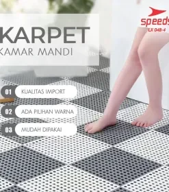 Produsen/Distributor/Supplier/Penyedia/Jual SPEEDS Karpet Anti Slip 30cmx30cm Import Anti Licin Mat Alas Kamar Mandi Polkadot Bathroom 048-4