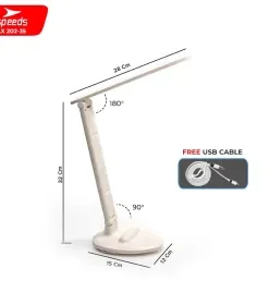 Produsen/Distributor/Supplier/Penyedia/Jual SPEEDS Lampu Meja Belajar LED Desk Lamp Lampu Belajar Adjustable Lamp USB 54 Titik LED Patch 202-35