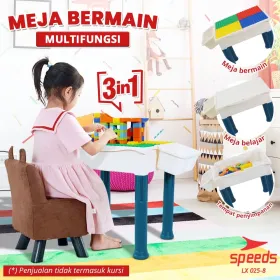 Produsen/Distributor/Supplier/Penyedia/Jual SPEEDS Meja Belajar Meja Bermain Anak Mainan Edukasi Anak Bermain Susun Balok Anak Building Block Brick 025-8