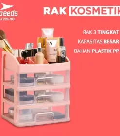 Produsen/Distributor/Supplier/Penyedia/Jual SPEEDS Rak Kosmetik Susun 3 Laci Rak Make Up Organizer Kotak Penyimpanan Serbaguna 202-703