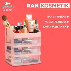 Produsen/Distributor/Supplier/Penyedia/Jual SPEEDS Rak Kosmetik Susun 3 Laci Rak Make Up Organizer Kotak Penyimpanan Serbaguna 202-703