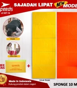 Produsen/Distributor/Supplier/Penyedia/Jual SPEEDS Sajadah Lipat Yoga Mat Matras Sholat Muslim Islam Travel Kiswah Bahan TPE Waterproof 027-16