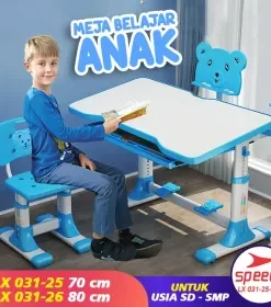 Produsen/Distributor/Supplier/Penyedia/Jual Set Meja Belajar Anak SPEEDS 70 & 80 cm 1 Kursi Set Lengkap Multifungsi Karakter Table Board Tulis Menggambar 031-25 -26