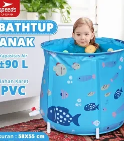 Produsen/Distributor/Supplier/Penyedia/Jual SPEEDS Bathtub Lipat Anak Portable Folding Barrel Bak Mandi Cuci SPA Air Hangat Bath Tub Kolam 020-18