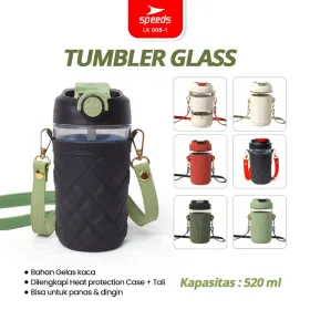 Produsen/Distributor/Supplier/Penyedia/Jual SPEEDS Botol Minum Tumbler Glass Kaca Tumbler Termos Air Panas Mini Botol Minum Portabel 008-1