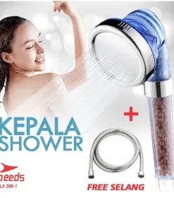 Produsen/Distributor/Supplier/Penyedia/Jual Speeds Head Shower Crystal 3in1 Kepala Shower 3 Mode Bonus Selang 200-1-5