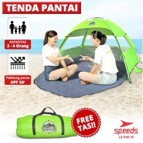 Produsen/Distributor/Supplier/Penyedia/Jual SPEEDS Tenda Pantai Tenda Camping Terbuka 4 Orang Dengan Alas Anti Air 018-10