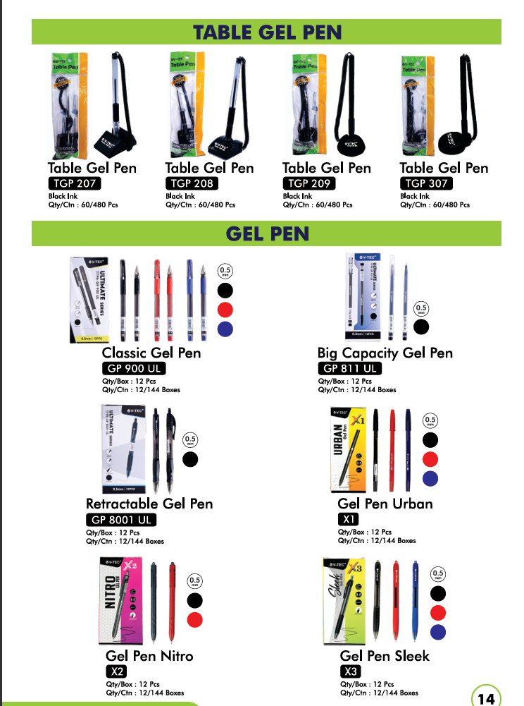 Produsen/Distributor/Supplier/Penyedia/Jual Table Gel Pen TGP 207 – Pulpen Meja Gel Berkualitas untuk Kebutuhan Kantor dan Bisnis