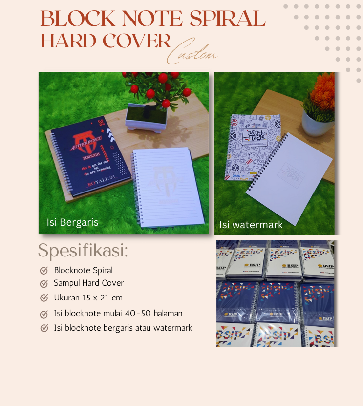 Produsen Block Note Spiral Hard Cover Custom: Pilihan Tepat untuk Keperluan Promosi dan Souvenir