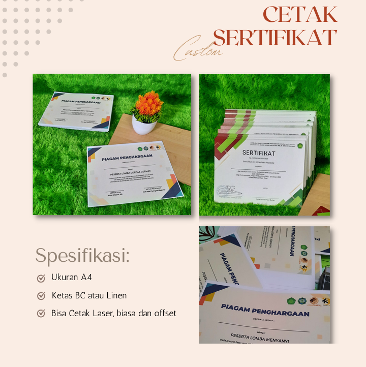 Produsen Cetak Sertifikat Custom: Kualitas Terbaik untuk Penghargaan dan Prestasi