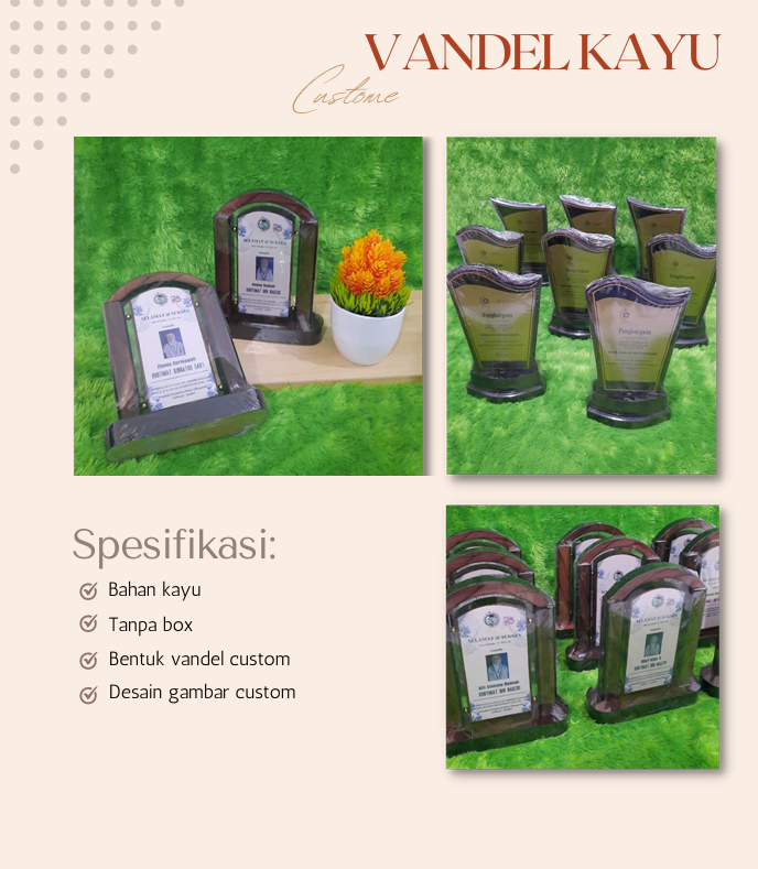 Produsen/Distributor/Supplier/Penyedia/Jual Vandel Kayu Custom: Penghargaan yang Elegan dan Personal