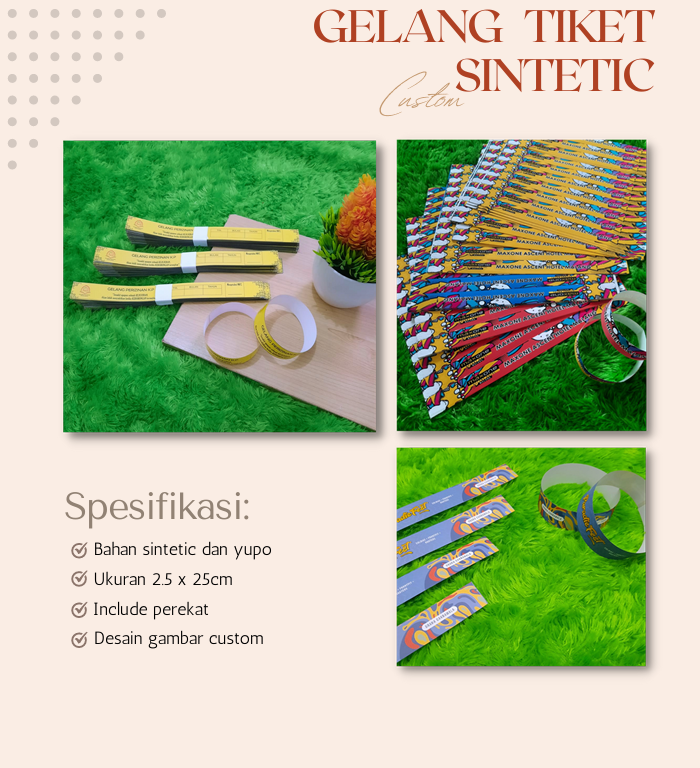 Produsen/Distributor/Supplier/Penyedia/Jual Gelang Tiket Sintetik Custom: Solusi Praktis untuk Acara Anda