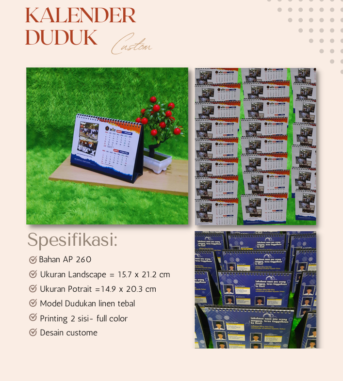 Produsen/Distributor/Supplier/Penyedia/Jual Kalender Duduk Custom: Solusi Elegan untuk Branding dan Pengingat