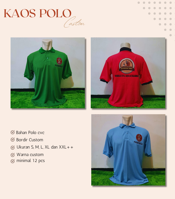 Produsen/Distributor/Supplier/Penyedia/Jual KAOS POLO Custom: Kualitas dan Desain Sesuai Keinginan Anda