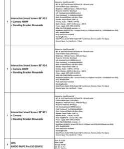 Produsen/Distributor/Supplier/Penyedia/Jual Interactive Smart Screen 86” A14 + Camera 48MP + Standing Bracket Moveable