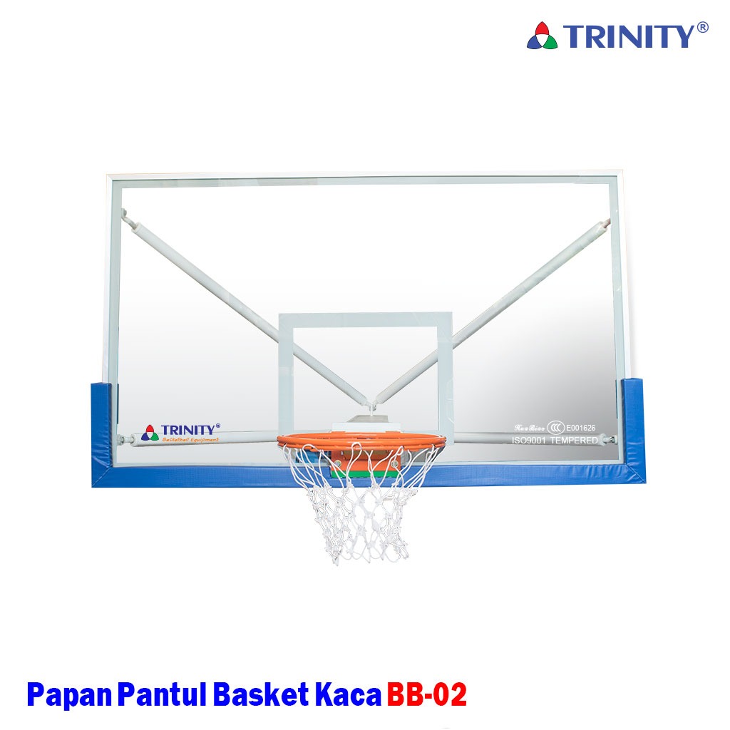 Produsen/Distributor/Supplier/Penyedia/Jual Papan Pantul Basket Kaca BB-02 – Standar FIBA & PERBASI, Kualitas Premium dari Kota Semarang