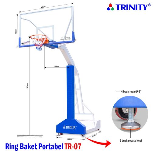 Produsen/Distributor/Supplier/Penyedia/Jual Ring Basket Portabel TR-07 Berkualitas Standar FIBA/PERBASI – Kota Semarang