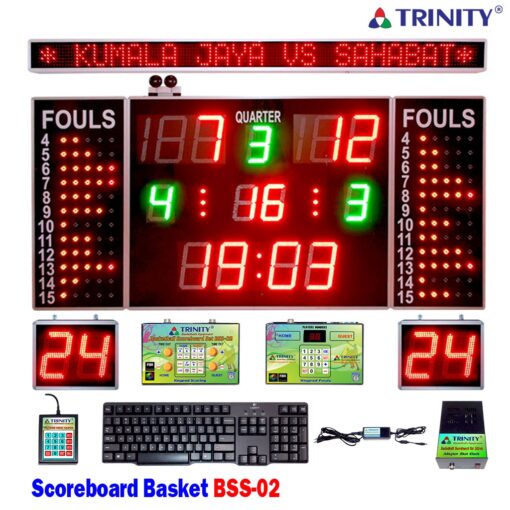 Produsen/Distributor/Supplier/Penyedia/Jual Scoreboard Basket BSS-02 – Standar FIBA dengan Desain Profesional dan Teknologi Modern