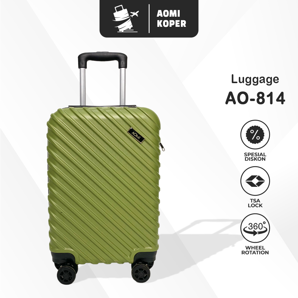 Produsen/Distributor/Supplier/Penyedia/Jual Koper Kabin AOMI 18 Inch – Fiber ABS, Ringan, Anti Bentur, Roda 360° (AO-814)