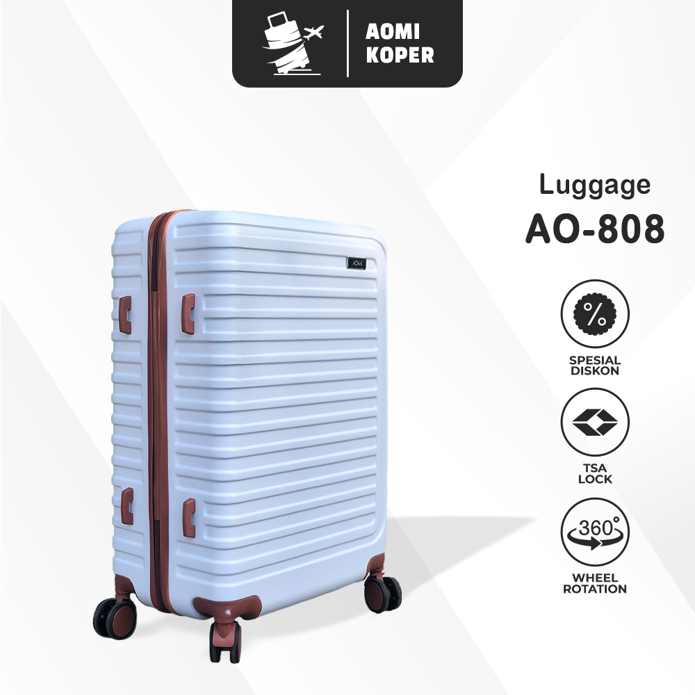 Produsen/Distributor/Supplier/Penyedia/Jual Koper Fiber AOMI 20–28” Acc Coffee – Ringan, Roda 360°, Anti Bentur (AO-808)