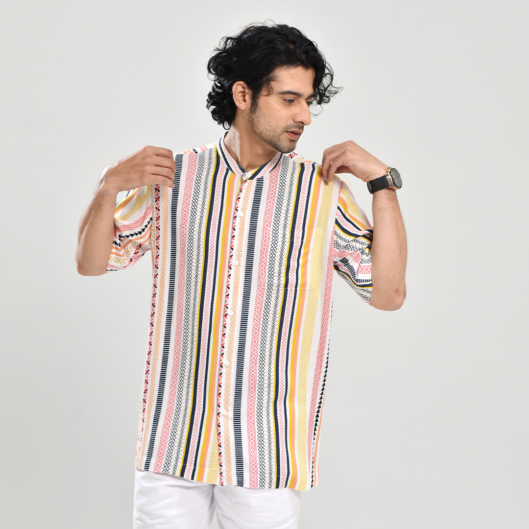 Produsen Jual Rabbani X Mot Shirt Thuikim Agapanthus - White Sand