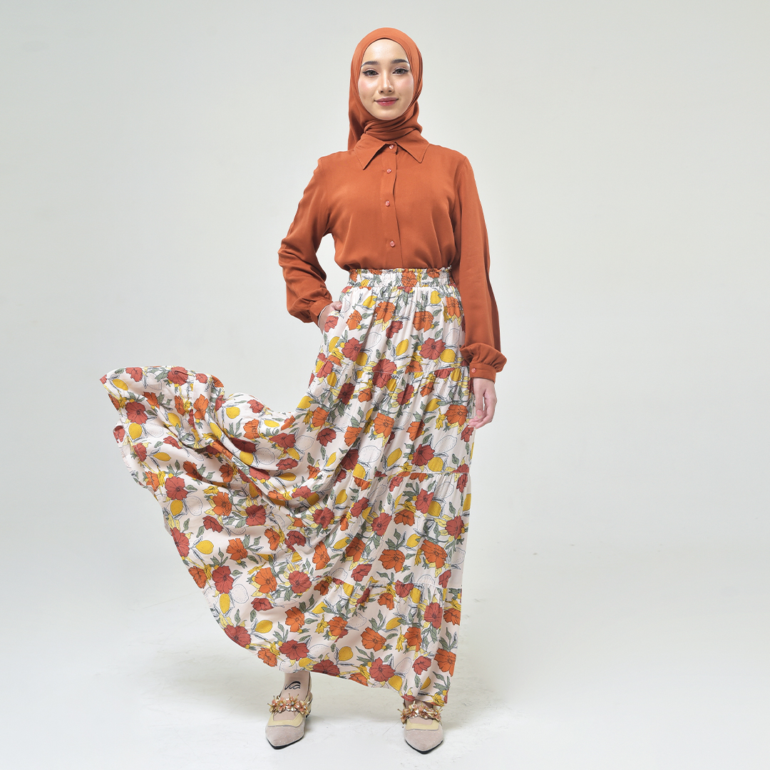Produsen/Distributor/Supplier/Penyedia/Jual Rabbani X Mot Rok Alima Aiza – Bahan Rayon Print