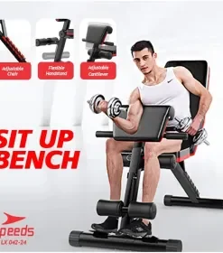 Produsen/Distributor/Supplier/Penyedia/Jual SPEEDS Dumbbell Sit Up Bench Fitness Model DUMBELL Stoll Sit Up Board Kursi Gym 042-24