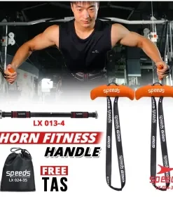 Produsen/Distributor/Supplier/Penyedia/Jual SPEEDS Horn Fitness Handles Grip Fitnes Handle Pull Up Weight Lifting Kelengkapan Latihan Gym 024-35