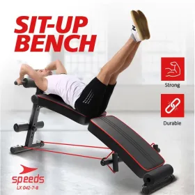 Produsen/Distributor/Supplier/Penyedia/Jual SPEEDS SIT UP BENCH PAPAN 2 in 1 Papan SIX PACK ALAT FITNES Peralatan Bangku Dumbell 042-8