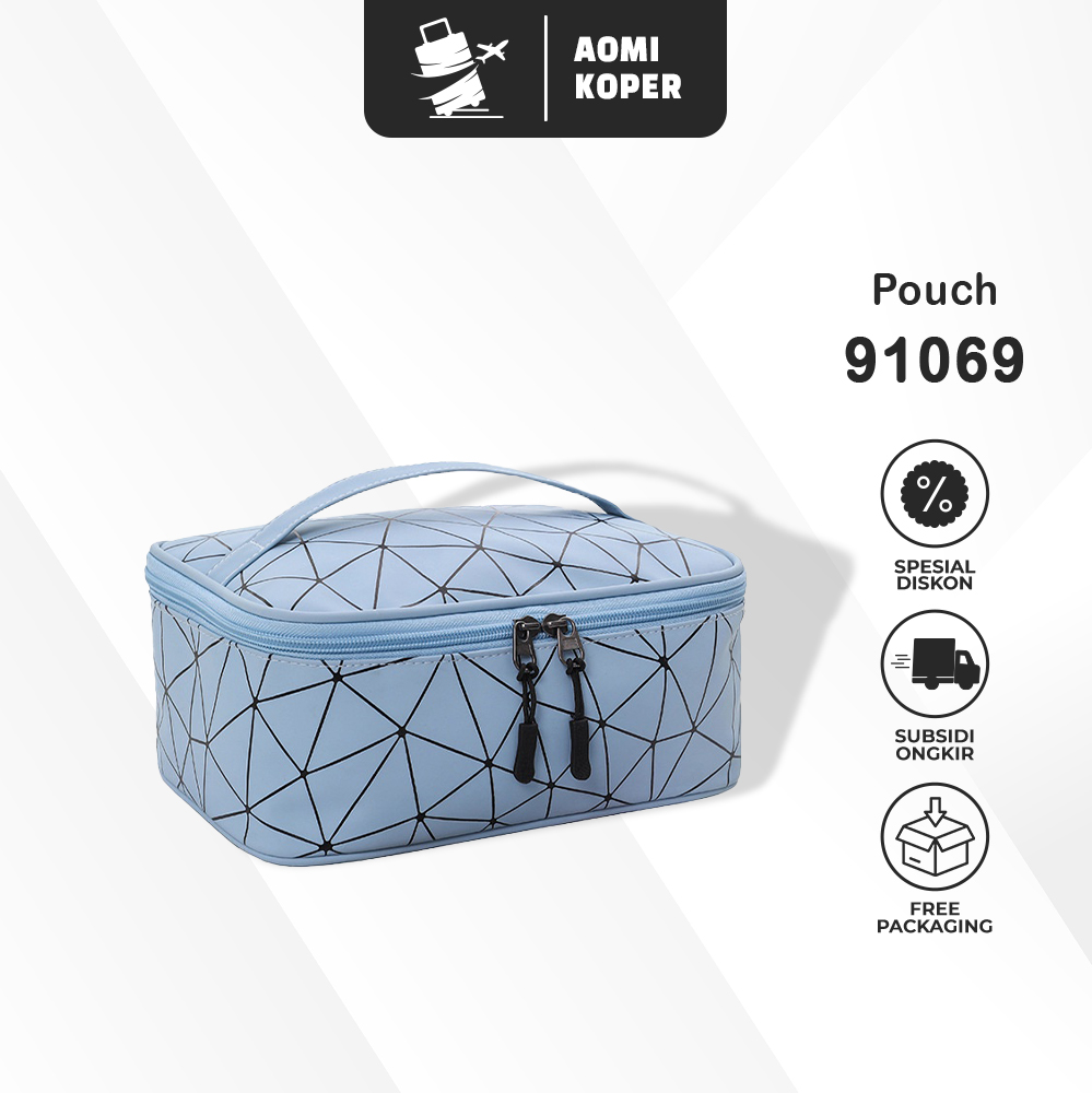 Produsen Jual Pouch Make Up Transparan 2 Susun – Travel Organizer Kosmetik Waterproof (91033 / 91068 / 91069)