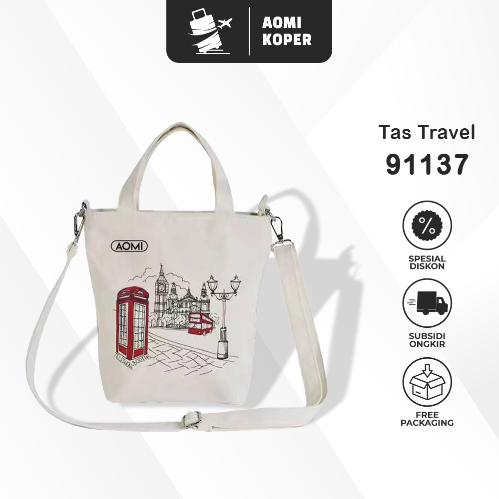 Produsen/Distributor/Supplier/Penyedia/Jual 𝐀𝐎𝐌𝐈 Tas Totebag Travel Kanvas Aomi 91137