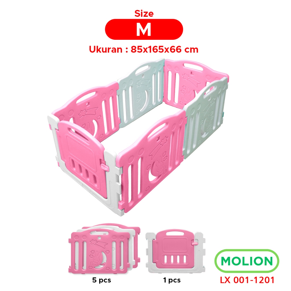 Produsen Pagar Anak Motif Bulan M1201 UK-M Pink