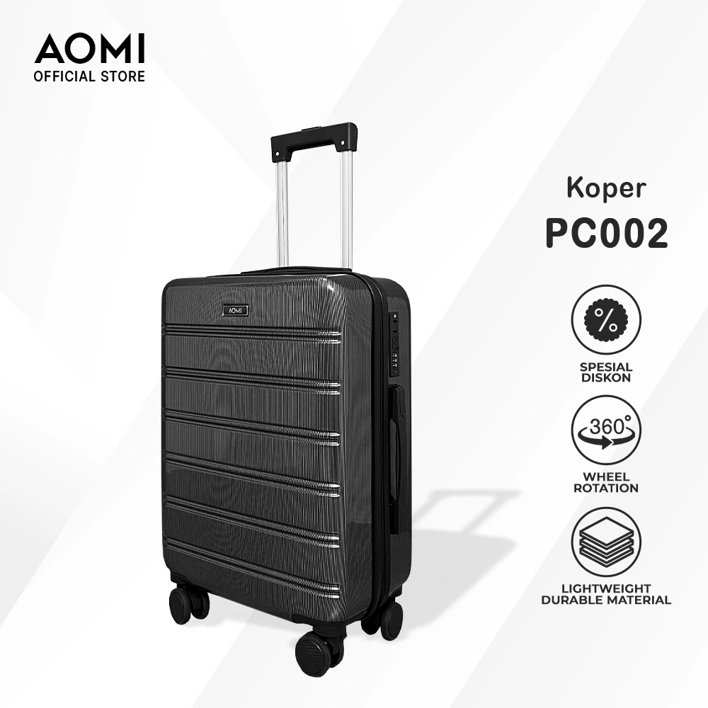 Produsen/Distributor/Supplier/Penyedia/Jual Koper Kabin & Bagasi 20 & 24 Inch – Bahan PC, Ringan, Anti Pecah, Roda 360° (PC002)