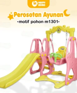 Produsen/Distributor/Supplier/Penyedia/Jual Ayunan Perosotan Anak 3in1 – Seluncuran + Ring Basket – HAPPY MOMO M1301