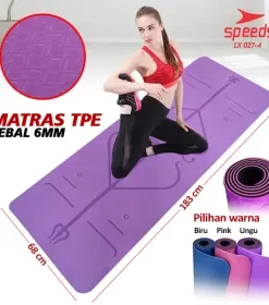 Produsen/Distributor/Supplier/Penyedia/Jual SPEEDS Matras Yoga serba guna 6 mm – Matras Yoga Serba Guna PVC Tebal dan Berkualitas, Import Original Aerobic Original 6mm Anti-Slip TPE Original Impor 027-2