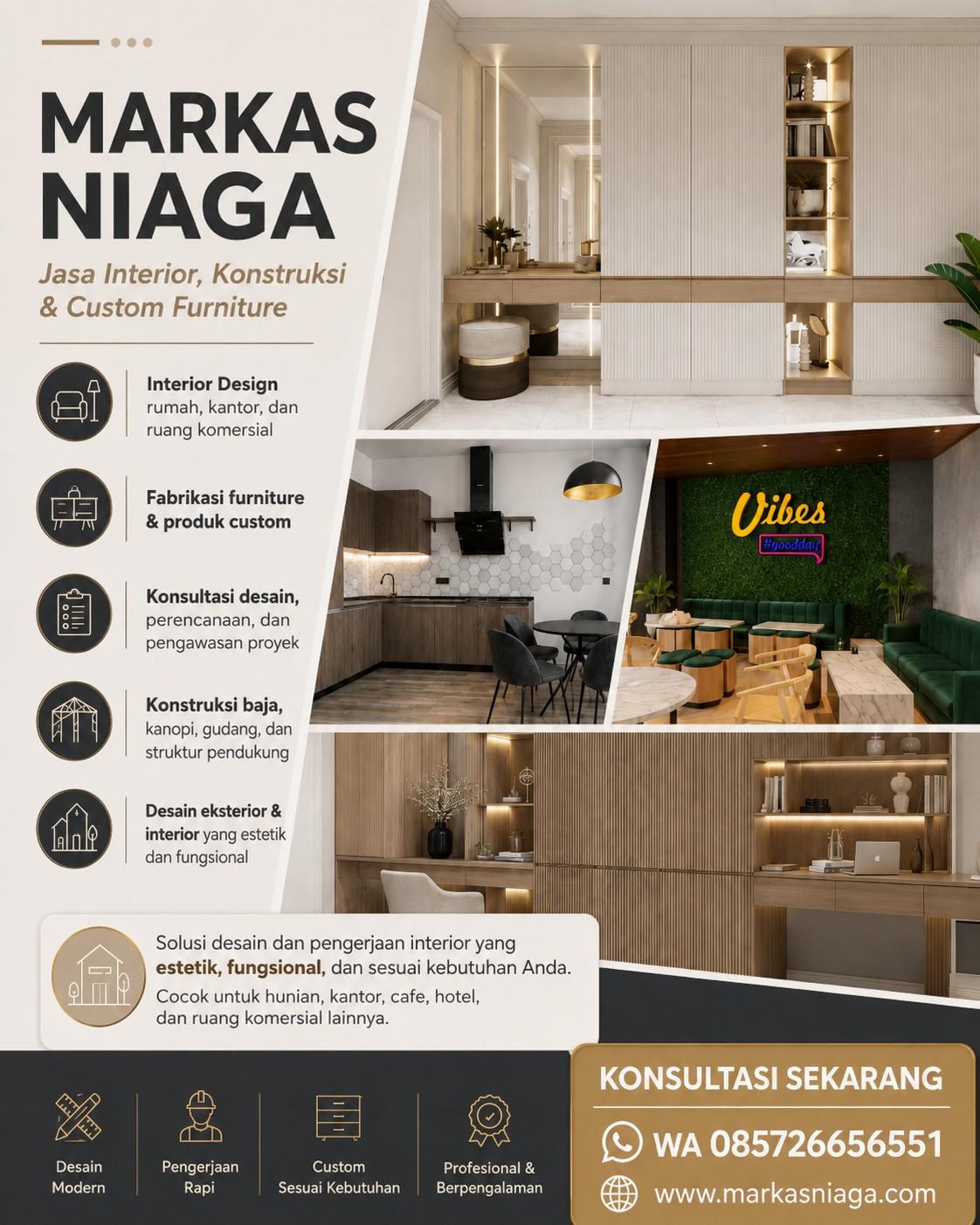 Jasa Interior, Konstruksi & Custom Furniture Profesional | Markas Niaga
