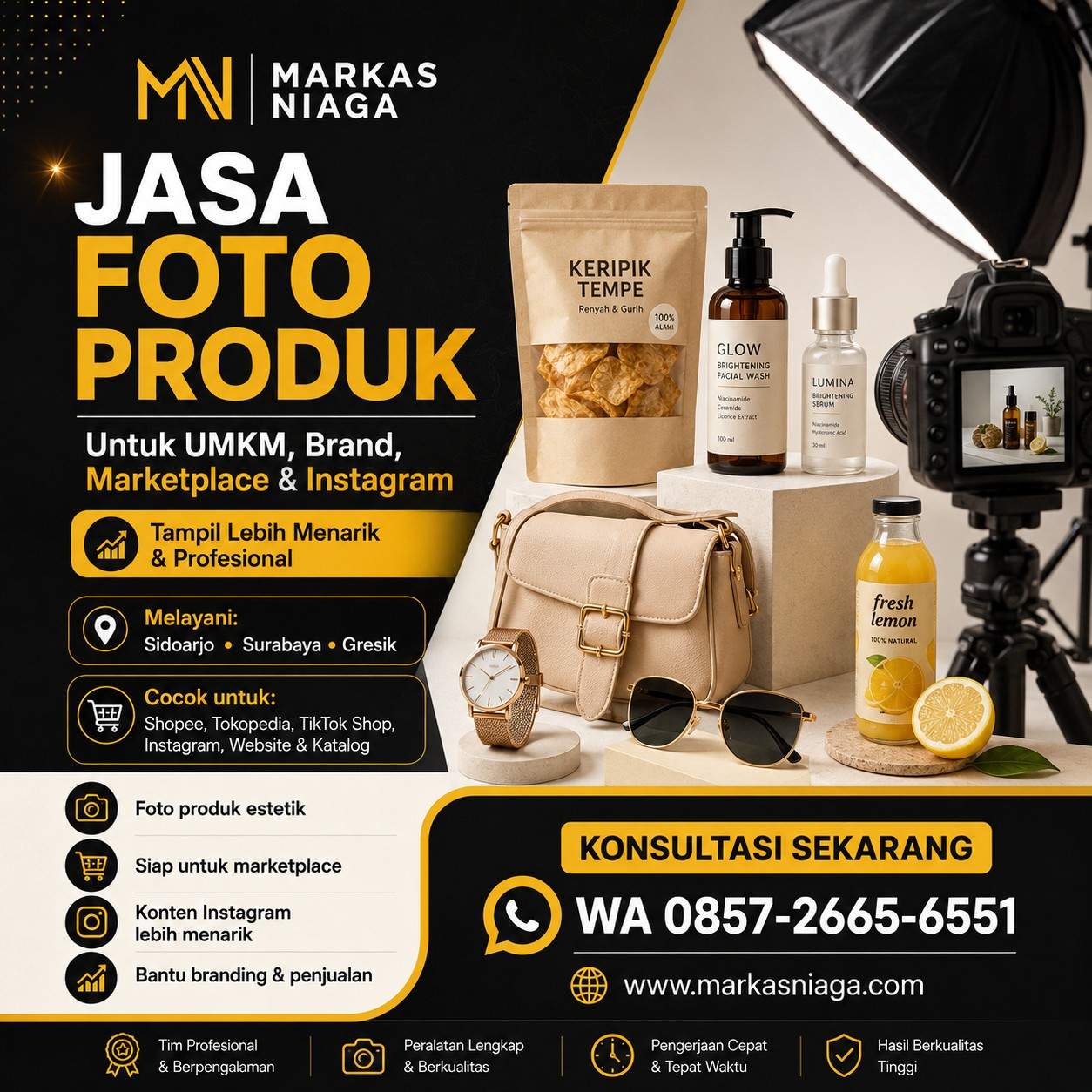 Jasa Foto Produk Surabaya, Sidoarjo & Gresik untuk UMKM, Brand, Marketplace dan Instagram