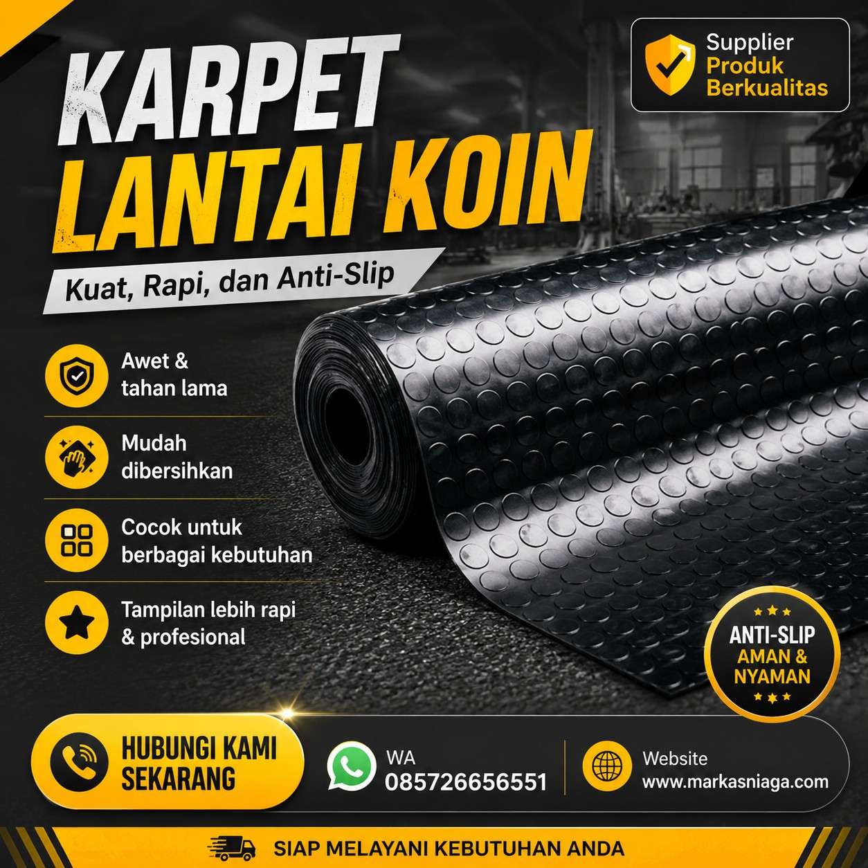 Supplier Karpet Lantai Koin untuk Kebutuhan Usaha, Proyek, dan Area Komersial
