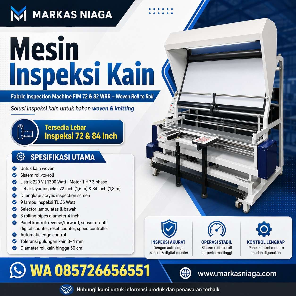 Produsen/Pabrik/Supplier Mesin Inspeksi Kain Woven Roll to Roll